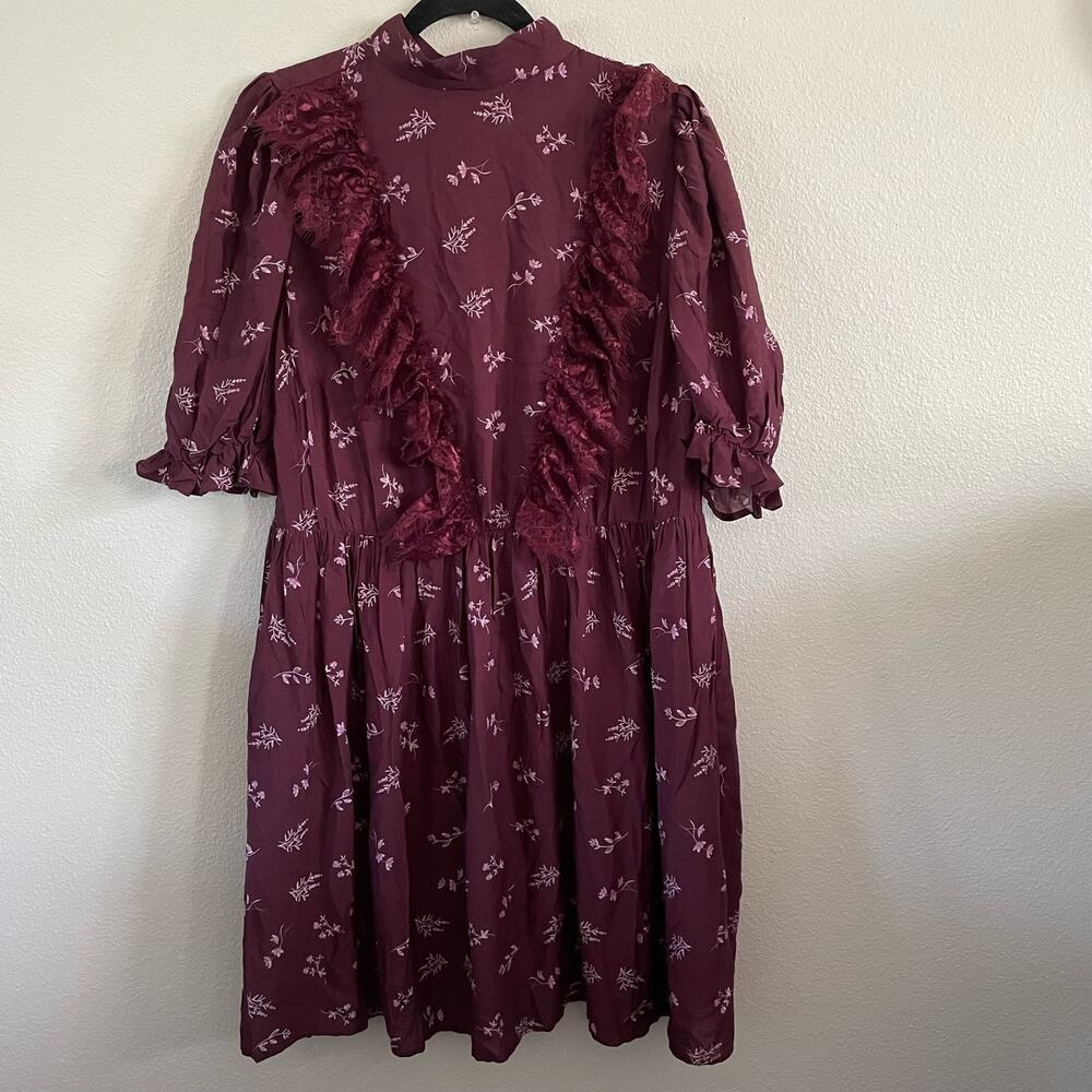 NWT new Eloquii Long Sleeve Lace Ruffle Front Midi Dress size 16